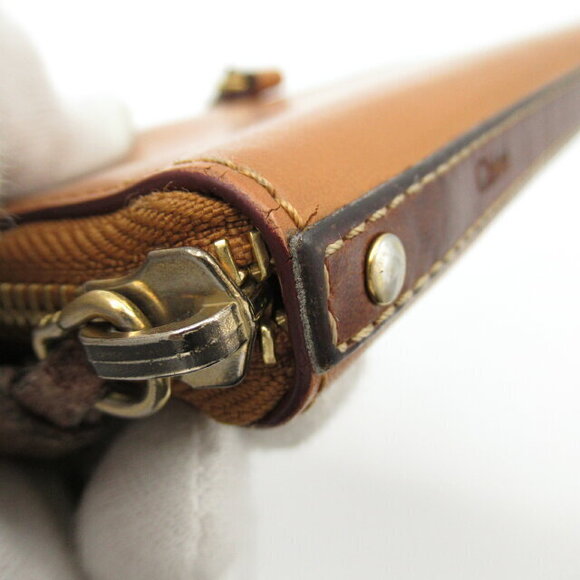 Chloe round long wallet brown leather Wallet - Picture 8 of 10